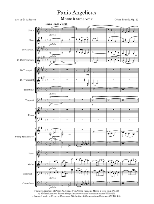 Messe à Trois Voix, Op. 12; Panis Angelicus - César Franck