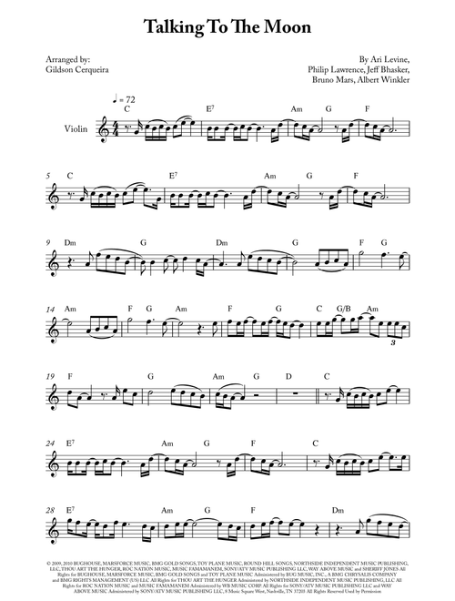 Talking To The Moon (Arr. Gildson Cerqueira) - Bruno Mars (Violin Solo)