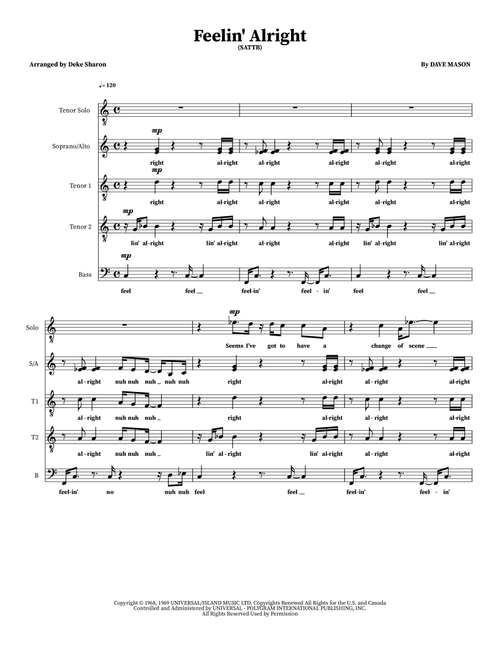 Feelin' Alright (Arr. Deke Sharon) - Joe Cocker (Choral)