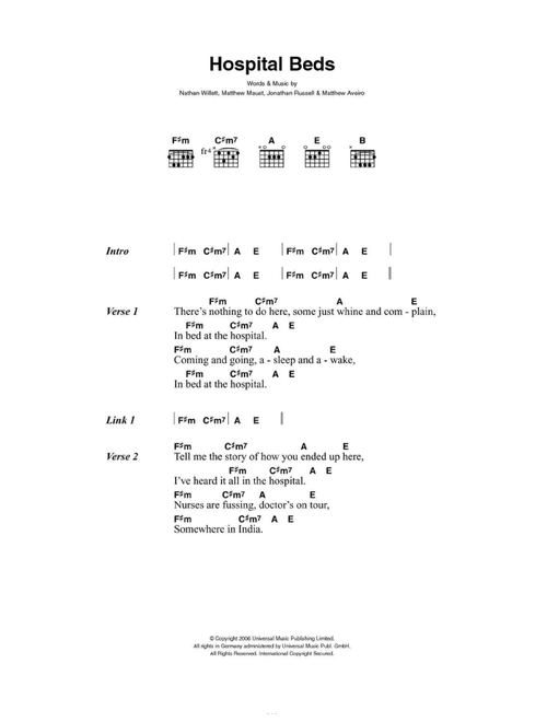 Hospital Beds - Cold War Kids (Guitar Chords-Lyrics)