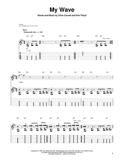 My Wave - Soundgarden (Guitar Tab Play-Along)