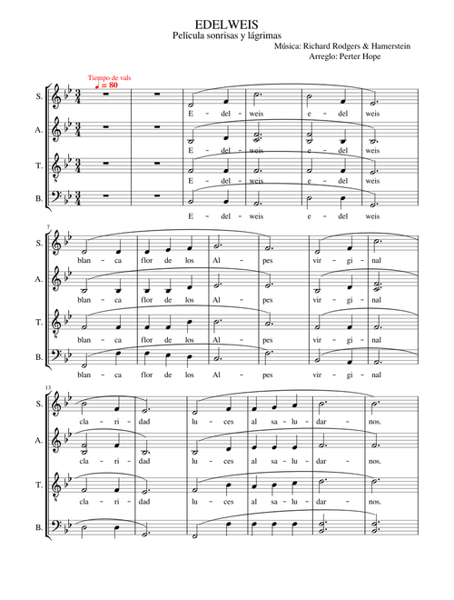 Edelweiss – Rodgers & Hammerstein EDELWEIS MX 4512