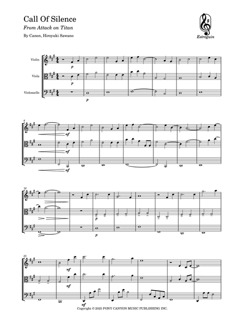 Call Of Silence (Arr. Estreguin) - Hiroyuki Sawano (String Ensemble)