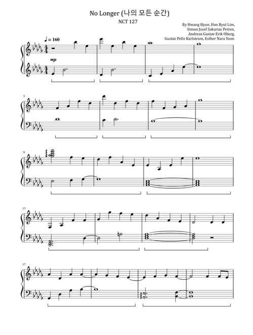 Na Eui Mo Deun Sun Gan (no Longer) (Arr. poon) - Nct 127 (Piano Solo)