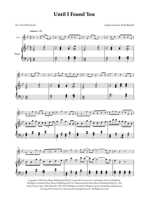 Until I Found You (Arr. Tom Drummond) - Stephen Sanchez (Flute and Piano)