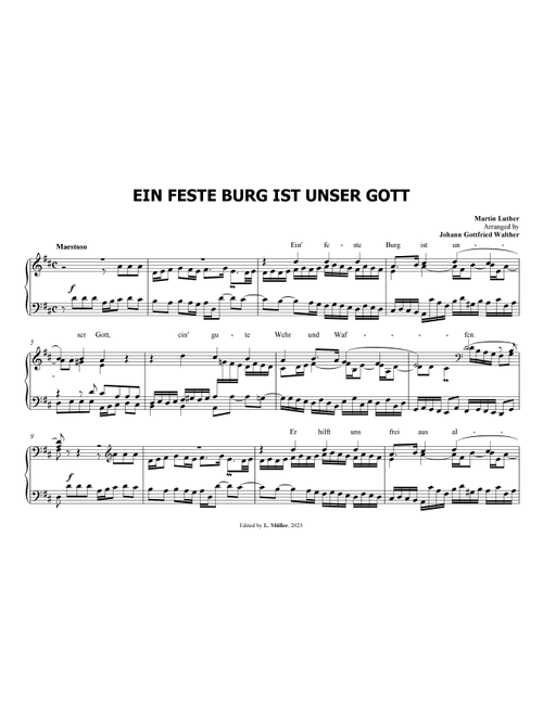 Ein feste Burg ist unser Gott - Johann Gottfried Walther - Martin Luther (Organ)