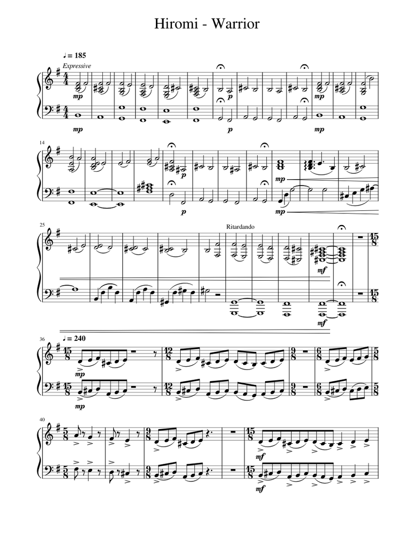 Hiromi Uehara (+ The Trio Project) - 'Warrior ' Sheet Music