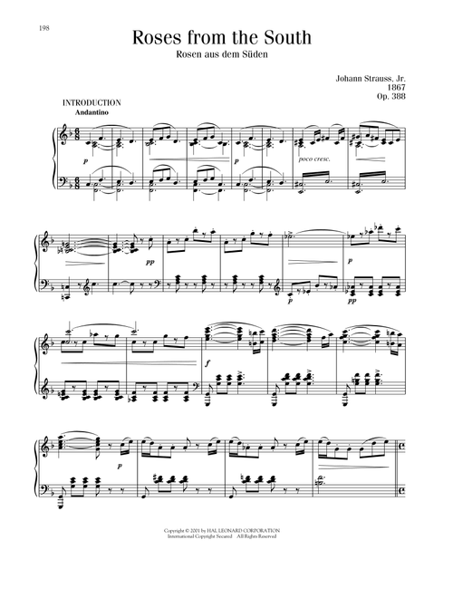 Roses From The South, Op. 388 - Johann Strauss (Piano Solo)