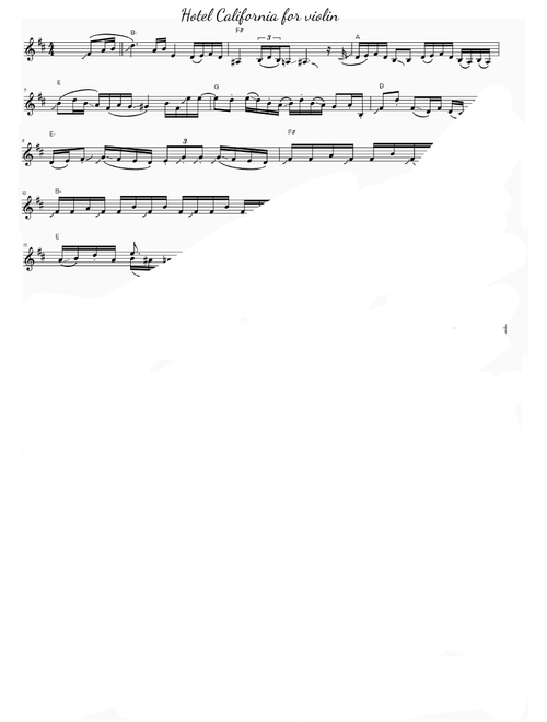 Hotel California (Arr. Gabriele Guercio) - Eagles (Violin Solo)