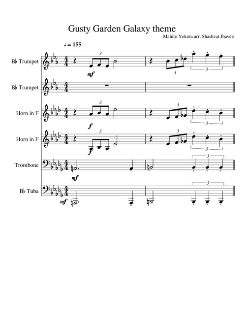 Gusty Garden Galaxy for brass sextet