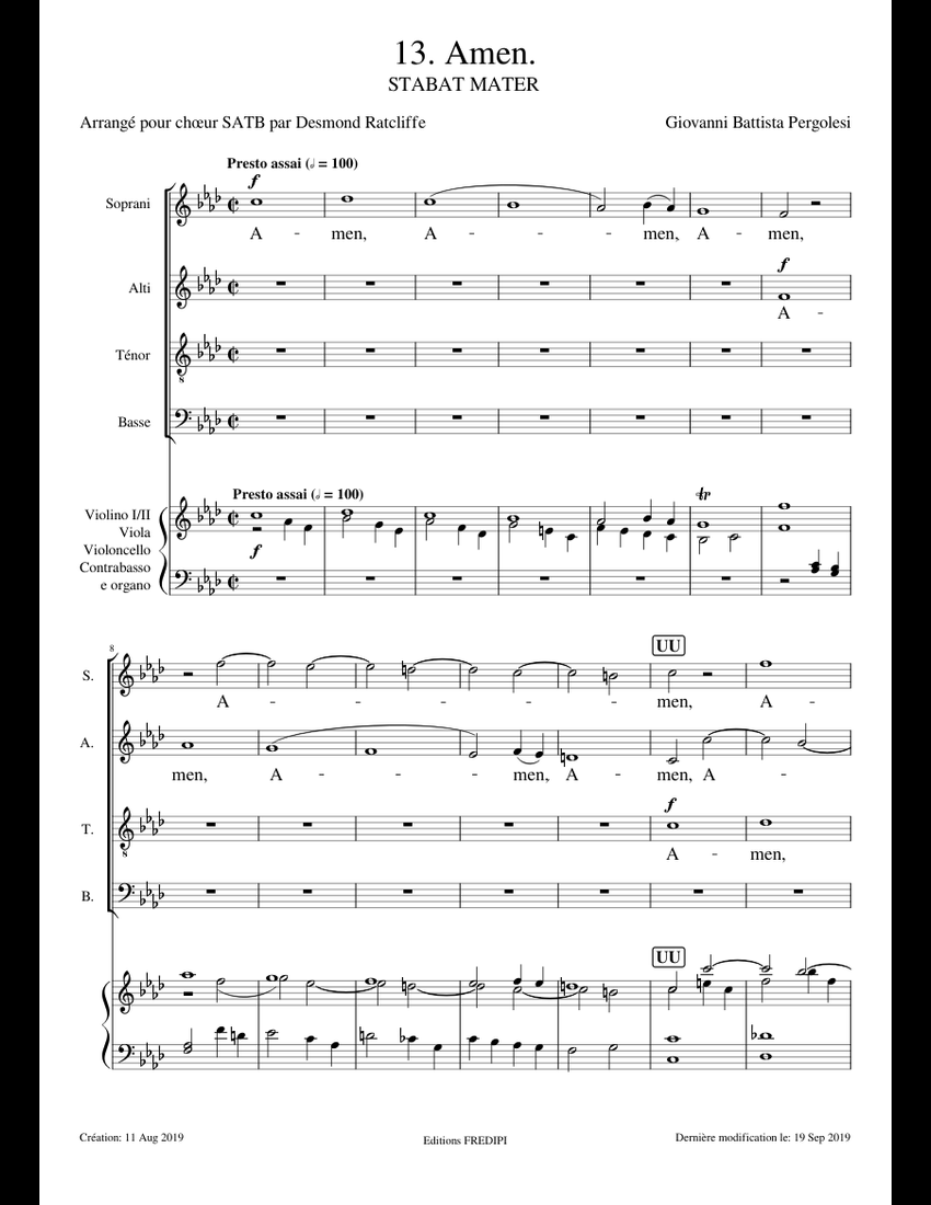 Stabat Mater, P.77, 13. Amen (SATB Chorus) - Giovanni Battista ...