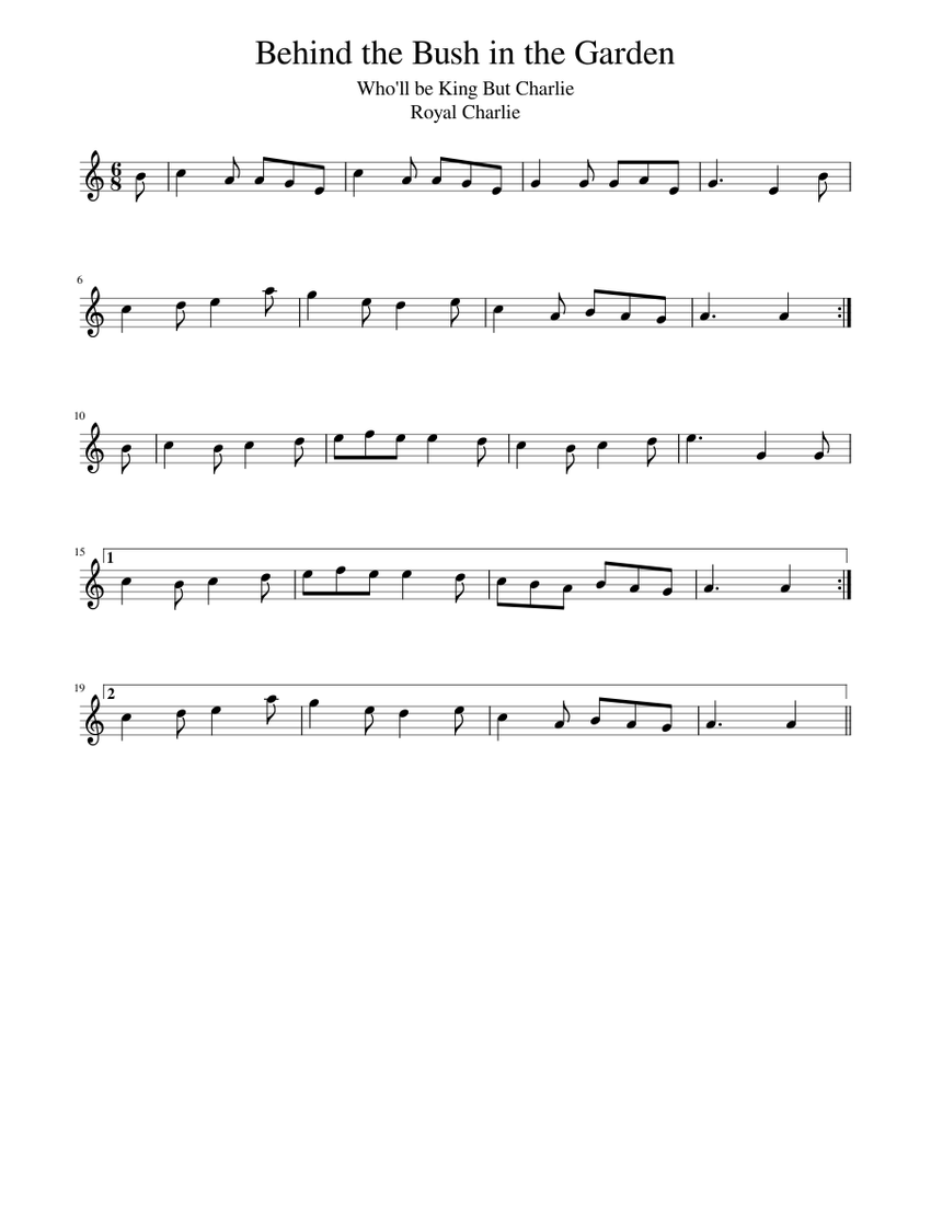 Behind the Bush in the Garden Sheet music for Piano (Solo)