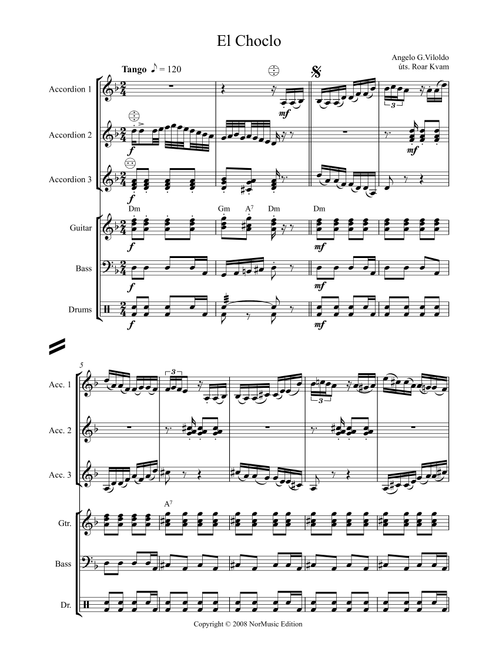 Viloldo: El Choclo, tango (Accordion Orchestra) (Arr. Roar Kvam) - Angelo G.Viloldo (Small Ensemble)