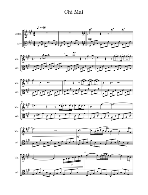 Chi mai – Ennio Morricone for violin and viola