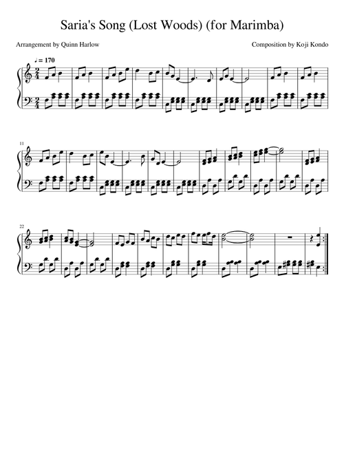 Saria's Song (Lost Woods) (for Marimba)