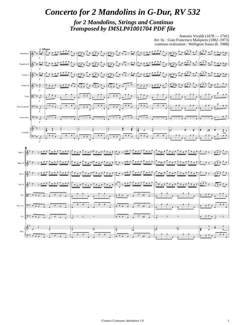 Vivaldi, A. _ Concerto for 2 Mandolins G-Dur, RV532 [2 Mandolins, Strings, Hch]