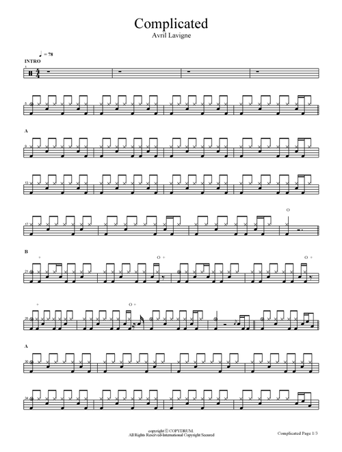 Complicated (Arr. COPYDRUM) - Avril Lavigne (Drums)
