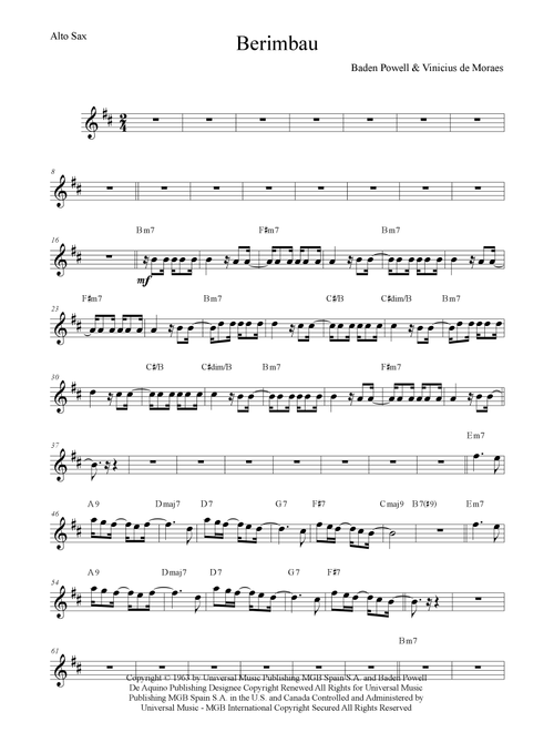 Canto De Ossanha (Arr. Anderson Quevedo) - Astrud Gilberto (Alto Sax Solo)