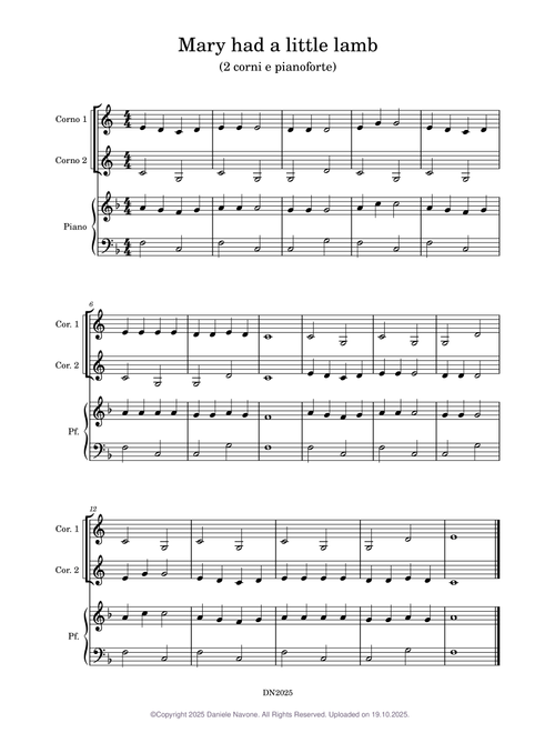 Mary had a little lamb – Misc Traditional