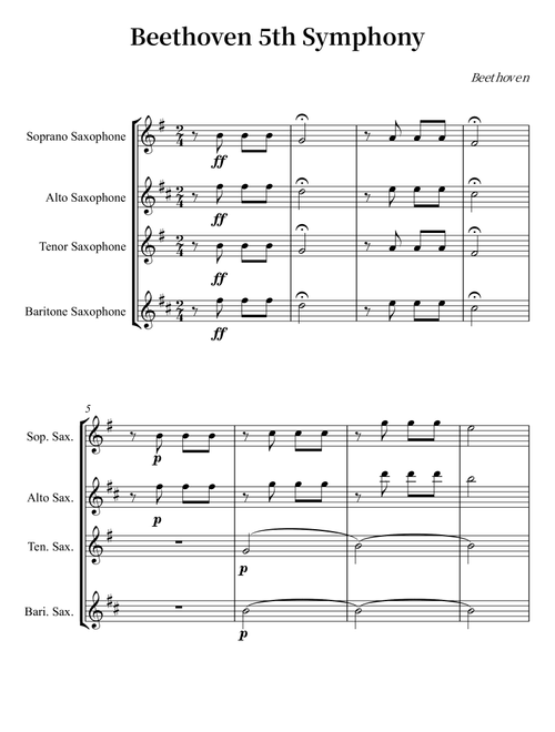 Beethoven 5th Symphony (Arr. Wesley S. SIlva) (Woodwind Ensemble)