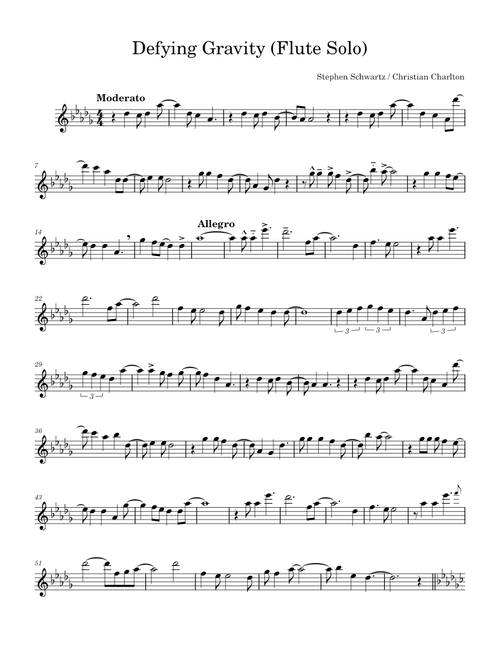 Defying Gravity (Flute Solo) – Stephen Schwartz