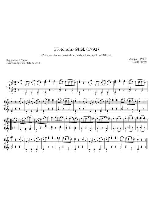 Flötenuhr Stück - Joseph Haydn