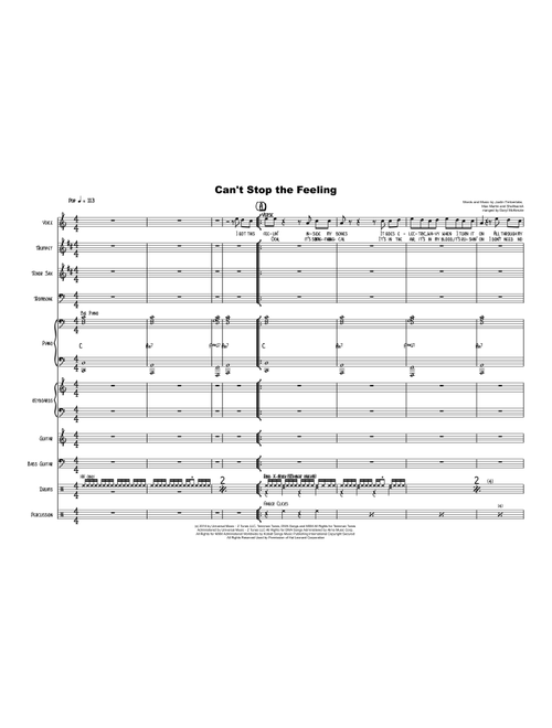 Can't Stop The Feeling from TROLLS (Arr. Daryl McKenzie) - Justin Timberlake (Large Ensemble)