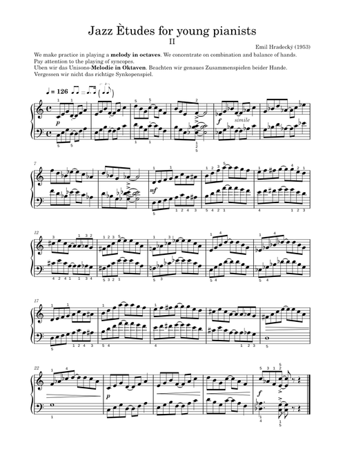 Jazz Ètudes for young pianists #2 – Emil Hradecký