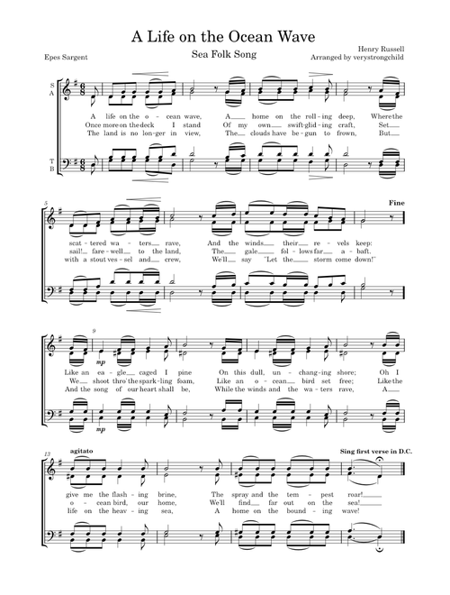A Life on the Ocean Wave – Henry Russell A Life on the Ocean Wave for SATB Choir