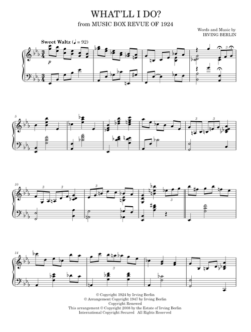 What'll I Do - Irving Berlin (Piano Solo)