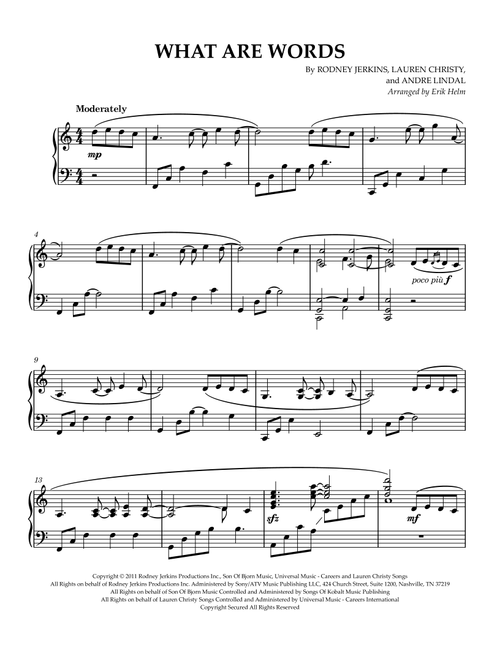 What Are Words (Arr. Erik Helm) - Chris Medina (Piano Solo)