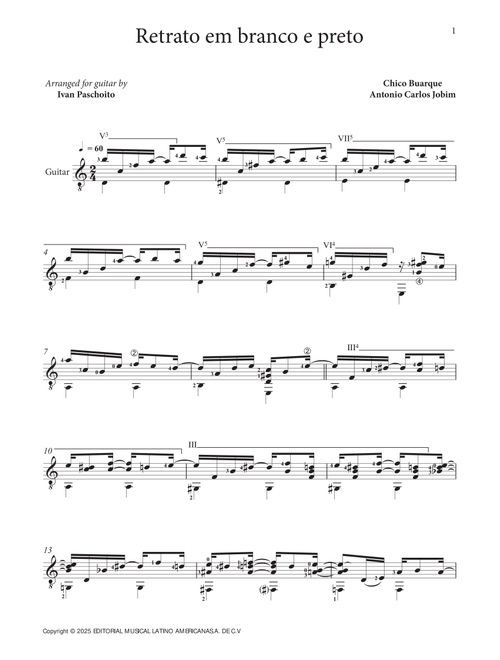 Retrato Em Branco E Petro (Arr. Ivan Paschoito) - Antonio Carlos Jobim, Chico Buarque (Solo Guitar)