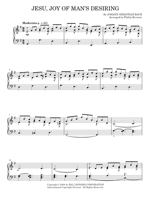 Jesu, Joy Of Man's Desiring - Johann Sebastian Bach (Piano Solo)
