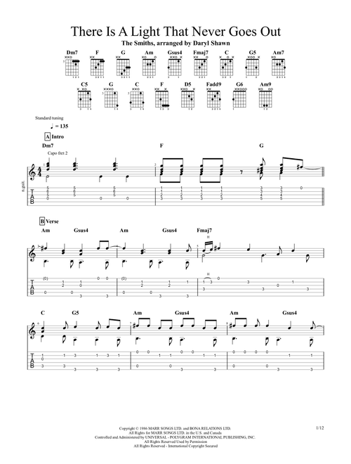 There Is A Light That Never Goes Out (Arr. Daryl Shawn) - The Smiths (Guitar Tab)
