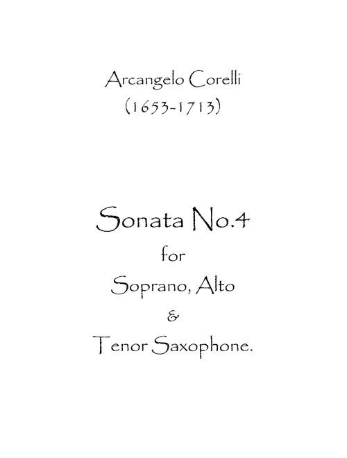 Sonata No.4 (Arr. Spence Bundy) - Arcangelo Corelli (Woodwind Ensemble)