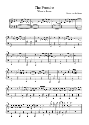 The promise – When in Rome Sheet Music for Piano (Solo) easy ...