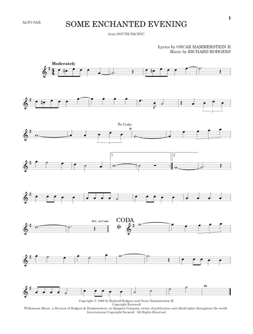 Some Enchanted Evening - Rodgers & Hammerstein (Alto Sax Solo)