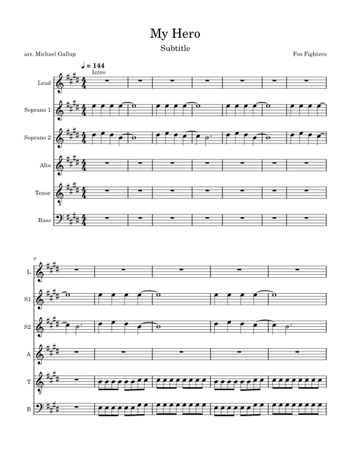My Hero - Foo Fighters (SSATB A Capella)