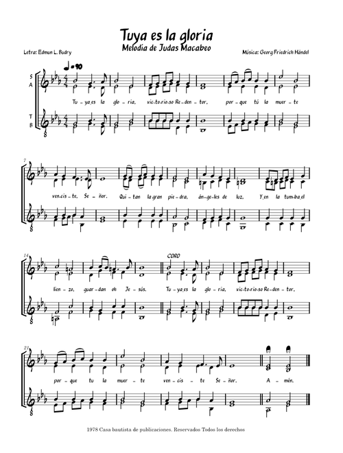 Judas Maccabaeus, HWV 63 – Georg Friedrich Händel Tuya es la gloria - Georg Friedrich Handel