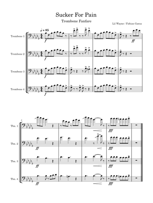 Sucker for pain - Trombone Fanfare