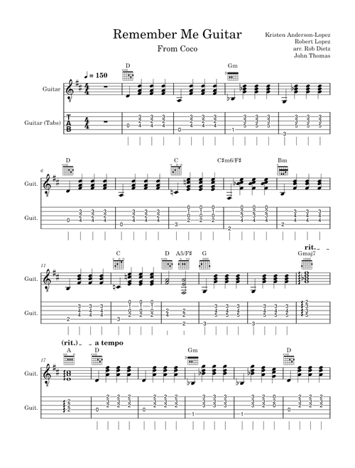 Remember Me Guitar