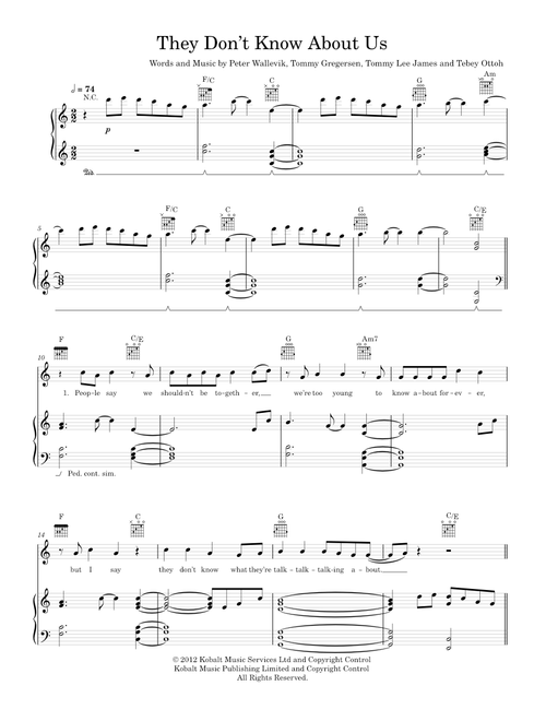 They Don't Know About Us - One Direction (Piano-Voice-Guitar)