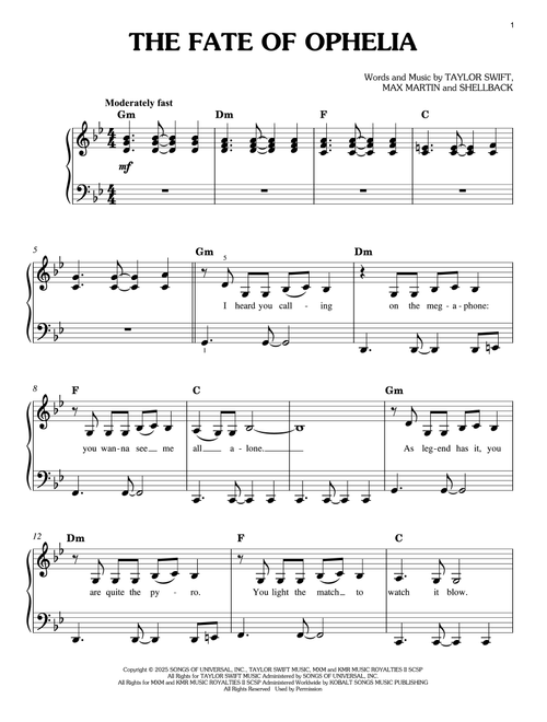 The Fate Of Ophelia - Taylor Swift (Easy Piano)