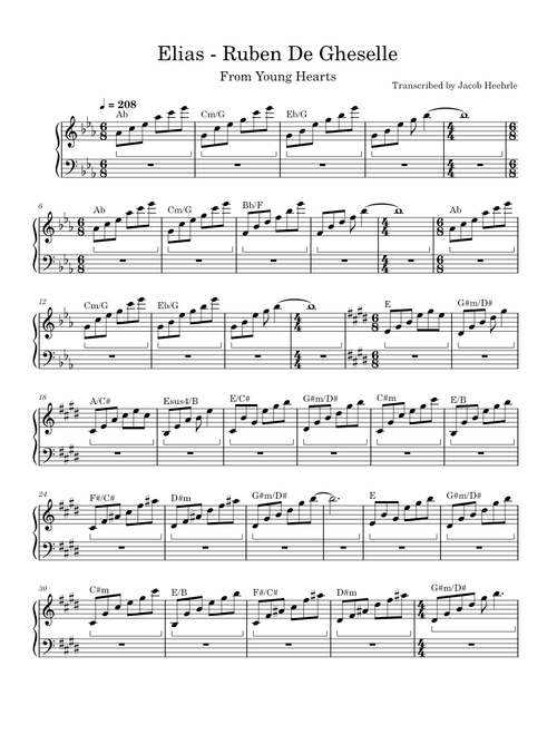 Young Hearts - Ruben De Gheselle - Anthony Schatteman sheet Young Hearts - Ruben De Gheselle - Anthony Schatteman sheet