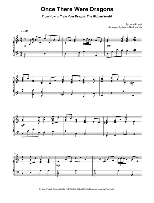 Once There Were Dragons (Arr. Mario Stallbaumer) - John Powell (Piano Solo)