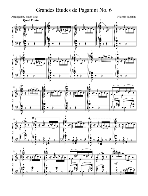 Grandes Etude De Paganini No. 6 - Franz Liszt