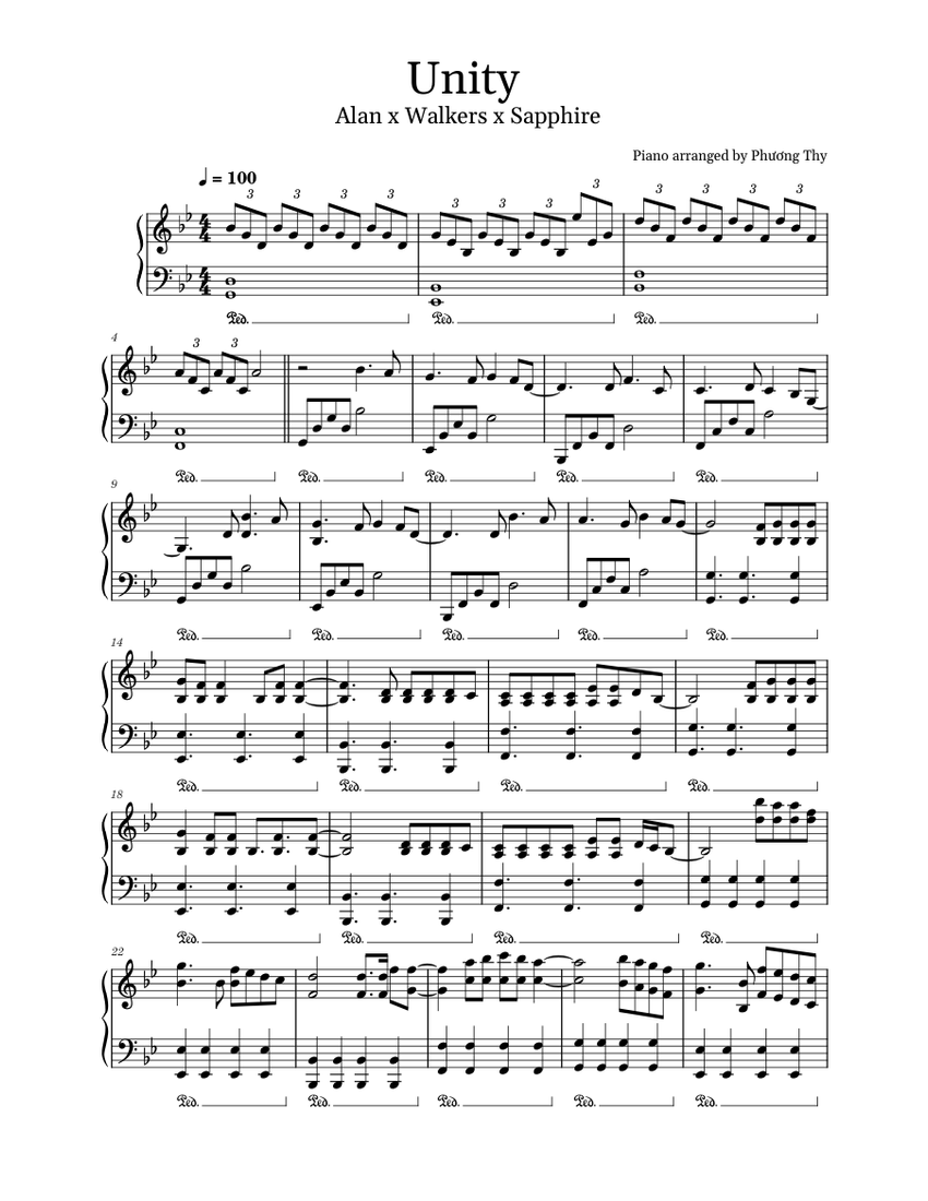 Unity Music Notes Unity – Alan Walker Unity Sheet Music for Piano (Solo) | MuseScore.com