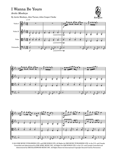 I Wanna Be Yours (Arr. Estreguin) - Arctic Monkeys (String Quartet)