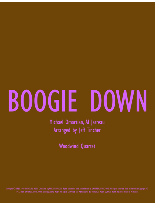 Boogie Down (Arr. Jeff Tincher) - Al Jarreau (Woodwind Ensemble)