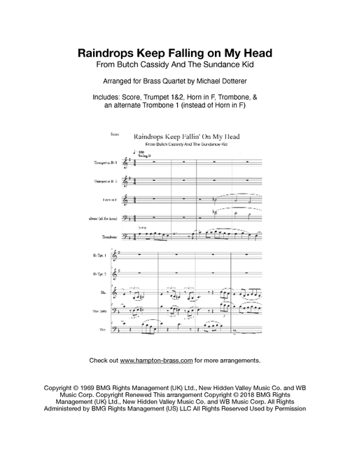 Raindrops Keep Fallin' On My Head (Arr. Michael Dotterer) - BJ Thomas (Brass Ensemble)